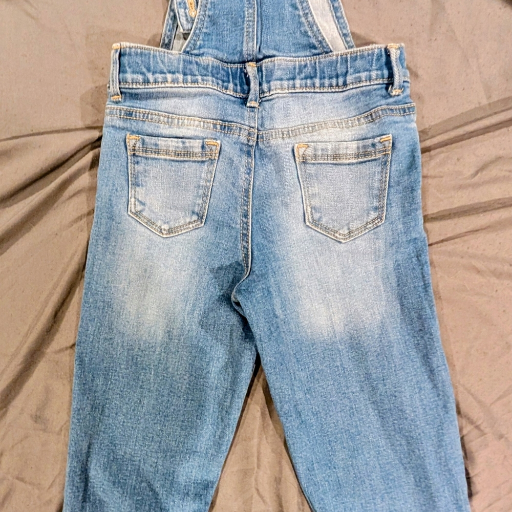 Old Navy Distressed Light-Wash Denim Overalls - Toddler Size 5T - Picture 5 of 7